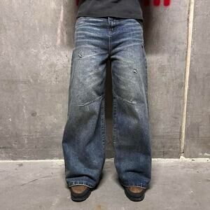 Distressed Blue Vintage baggy y2k Denim WAIST 30